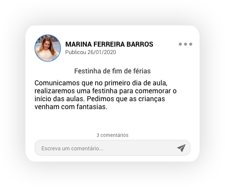 Recado da professora sobre a festinha do Dia do Sorvete